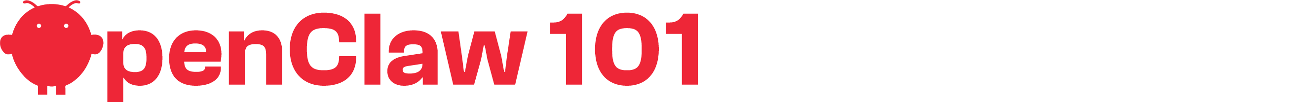 OpenClaw 101 Light Horizontal Logo